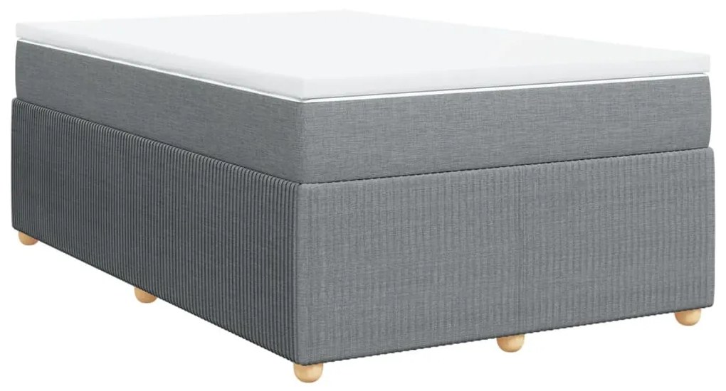 vidaXL Κρεβάτι Boxspring με Στρώμα Ανοιχτό Γκρι 120x190 εκ. Υφασμάτινο