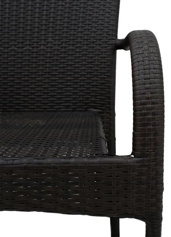 Πολυθρόνα Laura μέταλλο-pe rattan καφέ 58x58x90 εκ.