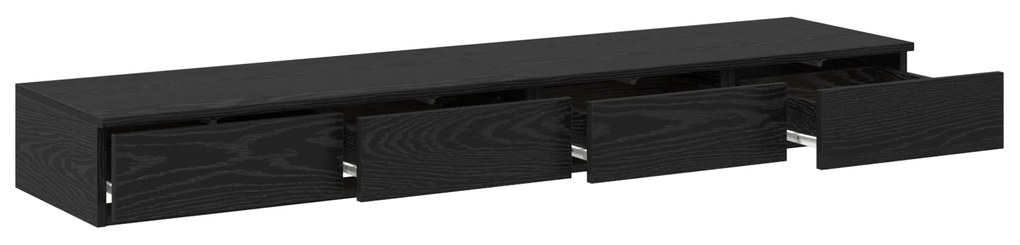 vidaXL Συστήματα Συρταριών Μαύρο Δρυς 160x36,5x16,5 εκ Επεξεργασμένο Ξύλο