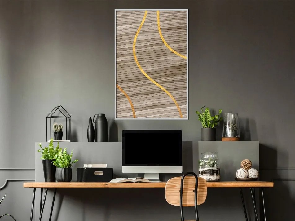 Αφίσα - Golden Stripes - 20x30 - Χρυσό - Χωρίς πασπαρτού