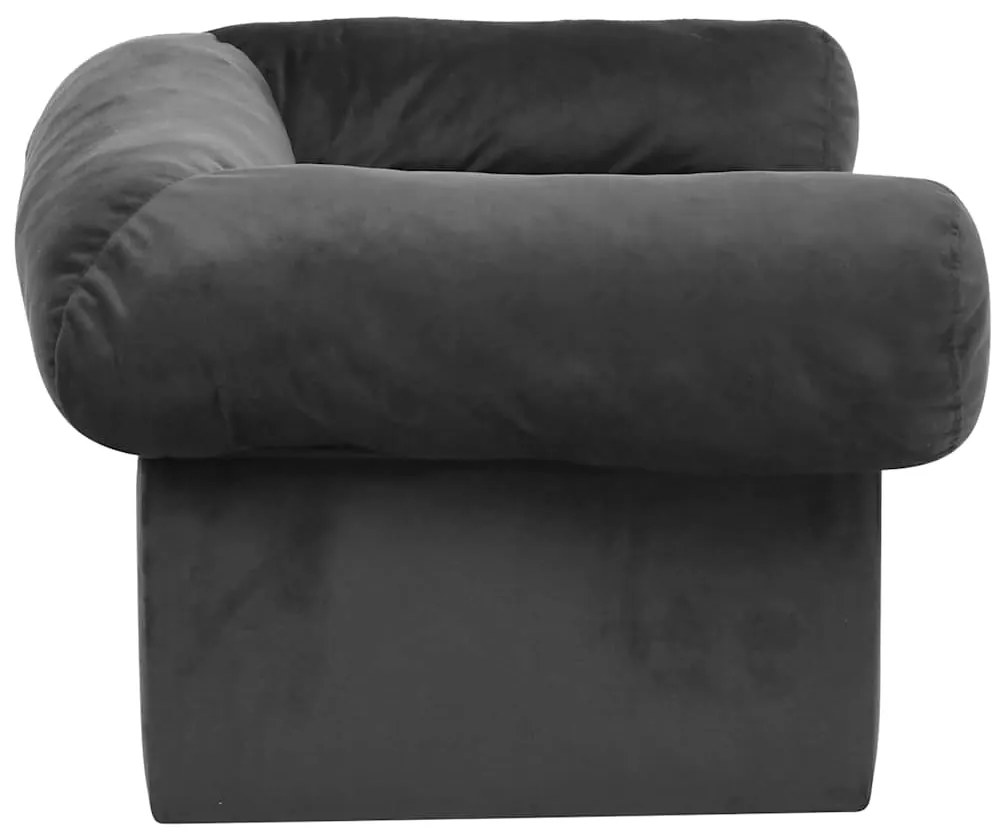 vidaXL Καναπές Σκύλου με Συρτάρι Σκούρο Γκρι 75 x 50 x 38 εκ. Βελουτέ