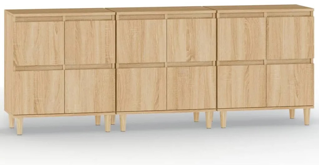 vidaXL Ντουλάπια 3 τεμ. Sonoma Δρυς 60x35x70 εκ. Επεξεργασμένο Ξύλο