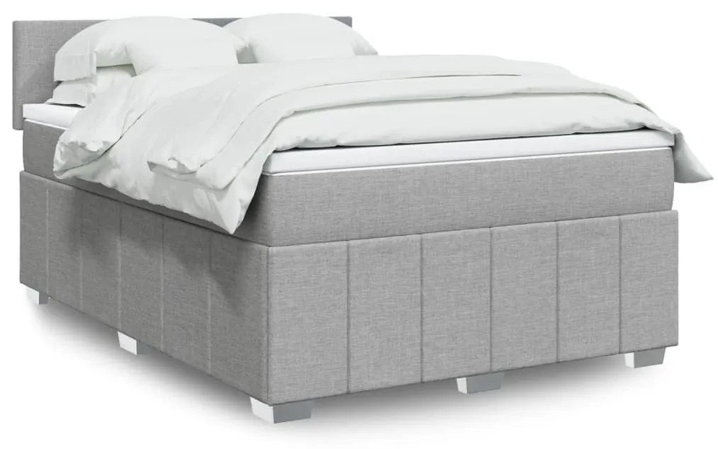 ΚΡΕΒΑΤΙ BOXSPRING ΜΕ ΣΤΡΩΜΑ ΑΝΟΙΧΤΟ ΓΚΡΙ 140X190 ΕΚ. ΥΦΑΣΜΑΤΙΝΟ 3287056