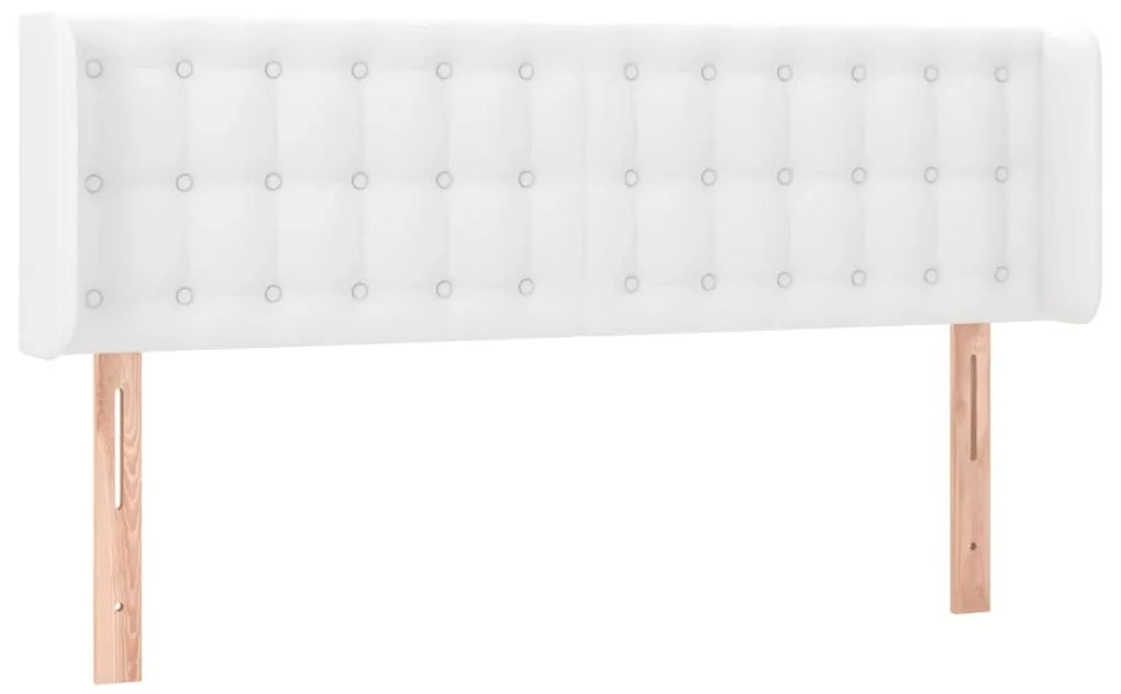 vidaXL Κεφαλάρι Κρεβατιού LED Λευκό 147x16x78/88 εκ. Συνθετ. Δέρμα