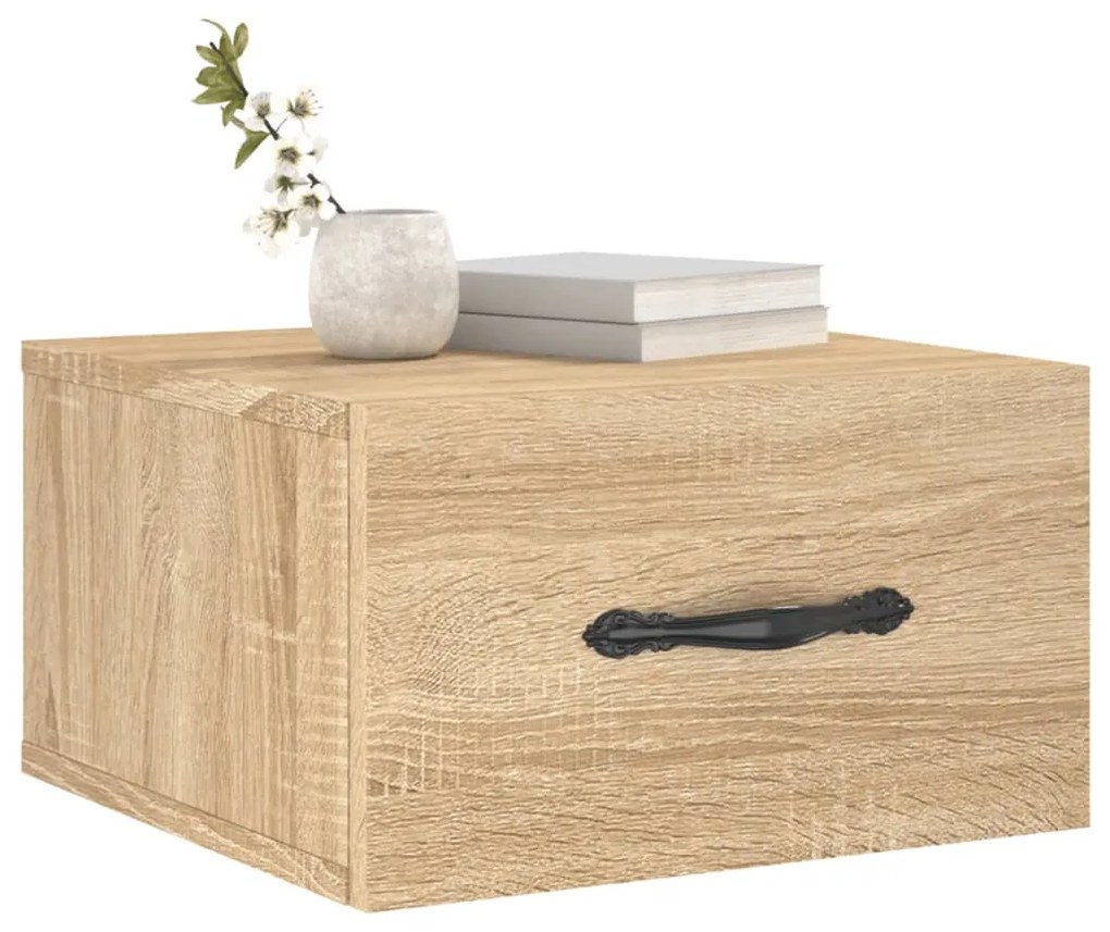 vidaXL Κομοδίνα Επιτοίχια Sonoma Δρυς 35 x 35 x 20 εκ.