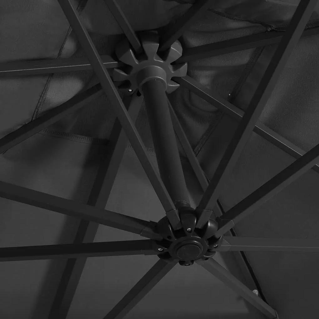 Ομπρέλα Κρεμαστή Ανθρακί 250x250 εκ. με Ατσάλινο Ιστό &amp; LED - Ανθρακί