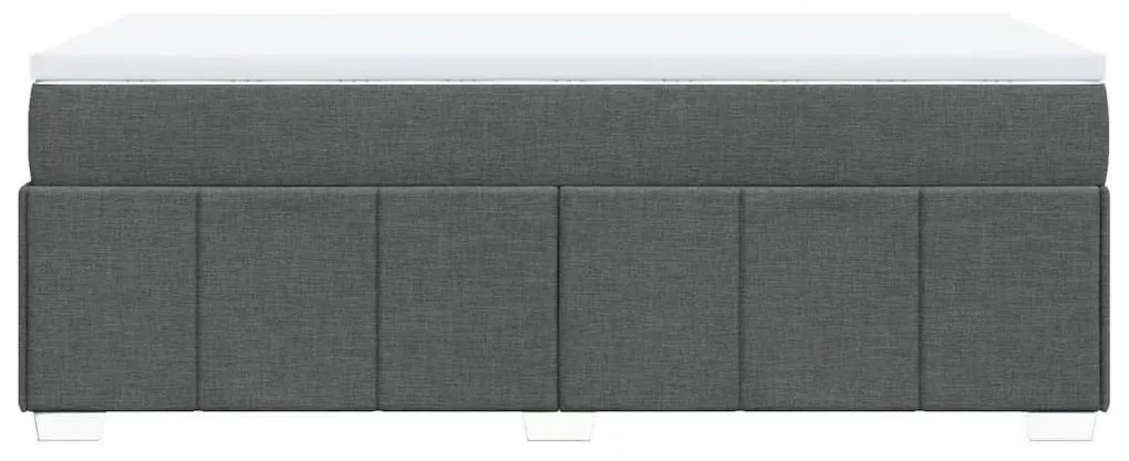 Κρεβάτι Boxspring με Στρώμα Σκούρο Γκρι 80x200 εκ. Υφασμάτινο - Γκρι