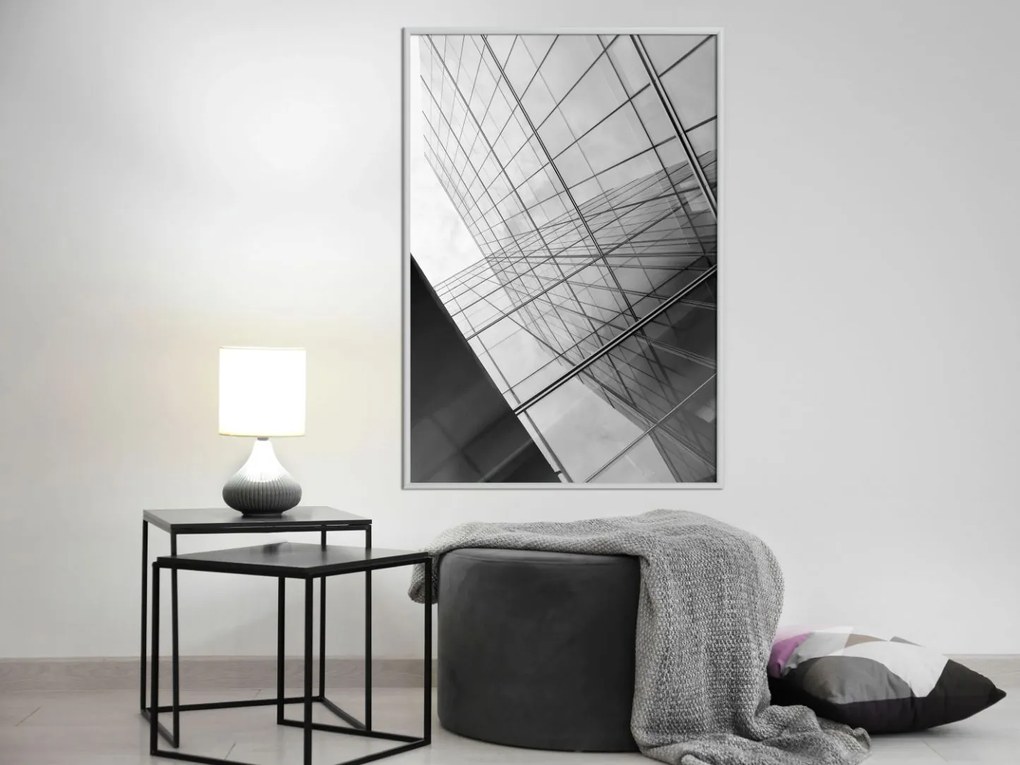 Αφίσα - Steel and Glass (Grey) - 20x30 - Χρυσό - Χωρίς πασπαρτού