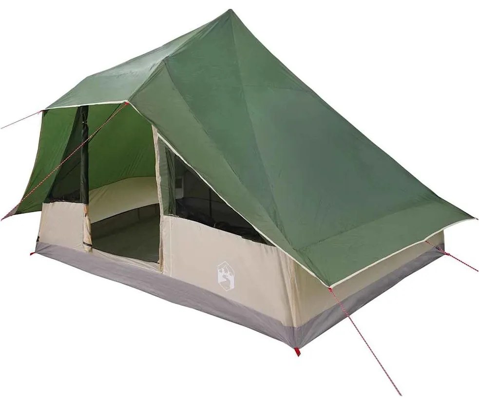 vidaXL Σκηνή Τιπί με στέγη Πράσινο 364 x 281 x 257 εκ. ταφτάς