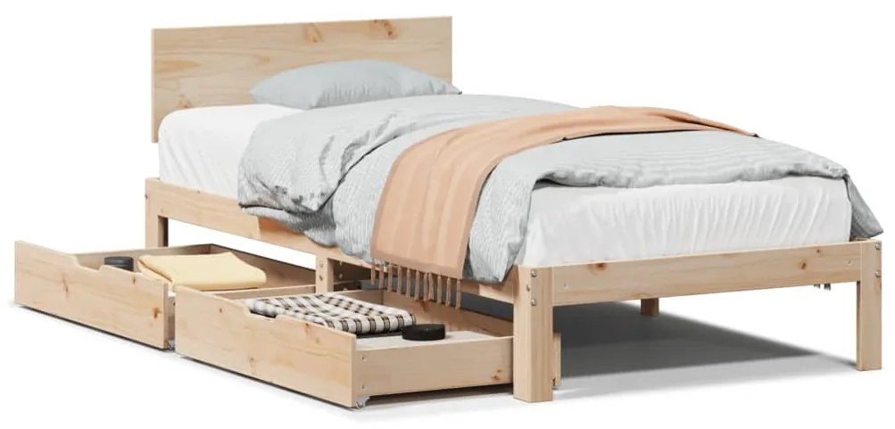 Πλαίσιο Κρεβατιού με Συρτάρια Χωρίς Στρώμα 90x200 εκ.