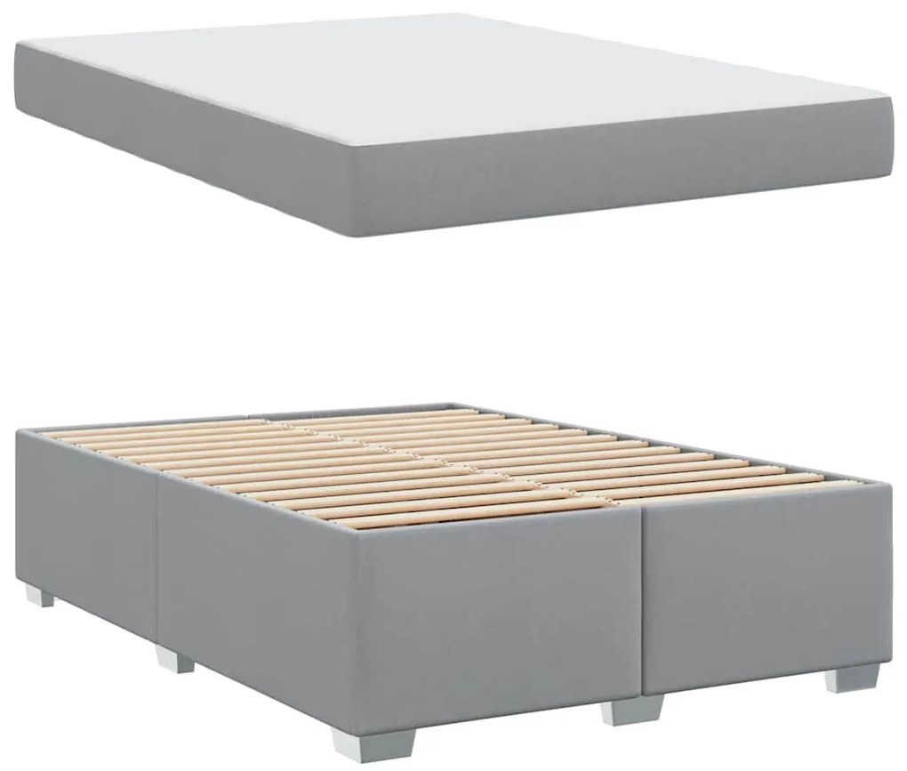 vidaXL Σκελετός Κρεβατιού Άλλο Ανοιχτό γκρι 140 x 200 cm ύφασμα