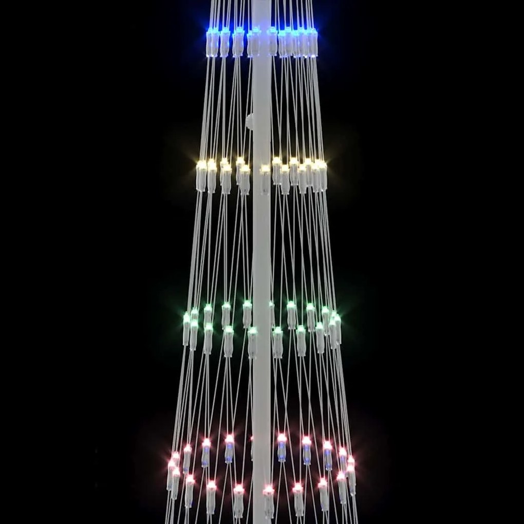 vidaXL LED Χριστουγεννιάτικο Δέντρο Πολύχρωμο 70 x 70 x 250 εκ Μέταλλο