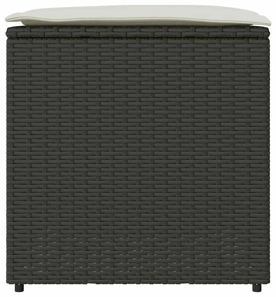 vidaXL Κουτί Μαξιλαριών Μαύρο 50 x 50 x 50 cm συνθετικό ρατάν