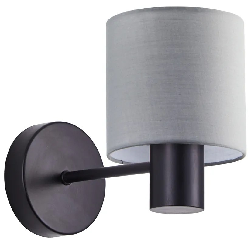 Φωτιστικό Τοίχου - Απλίκα SE21-BL-16-SH2 ADEPT BLACK WALL LAMP GREY SHADE+ - 77-8313 - 51W - 100W - 77-8313