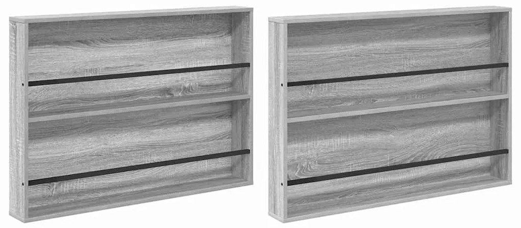 vidaXL Ράφι Περιοδικών με ράφι 2 pcs Γκρίζο Σονομα 100 x 12 x 70 εκ