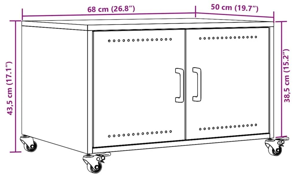 Τραπέζι Κήπου Κίτρινο Μουσταρδί 68x50x43,5 εκ. Ατσάλινο - Κίτρινο