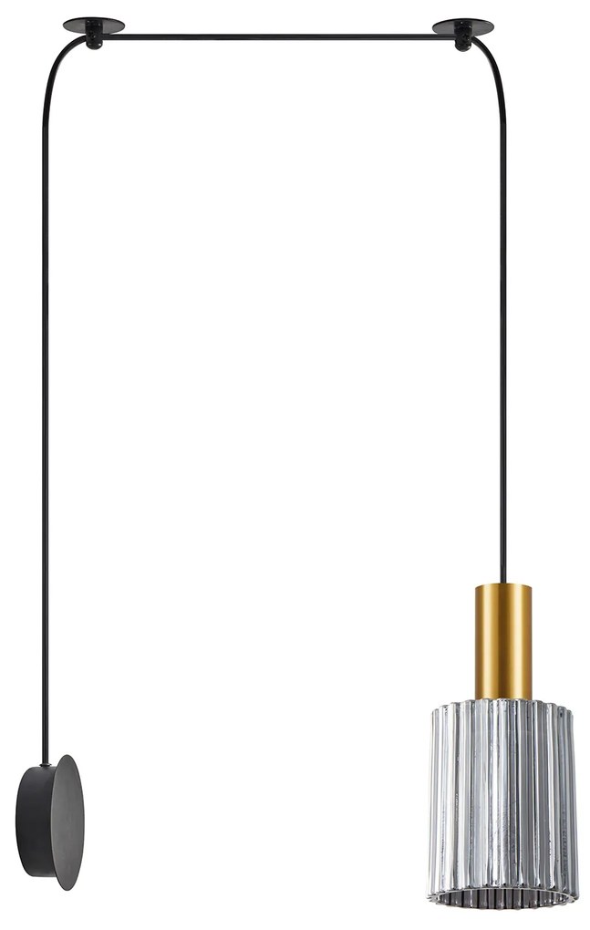 Φωτιστικό Τοίχου - Απλίκα SE21-GM-4-NM1W-GL1 ADEPT TUBE Gold Matt Wall Lamp Smoked Glass+ - 51W - 100W - 77-8832