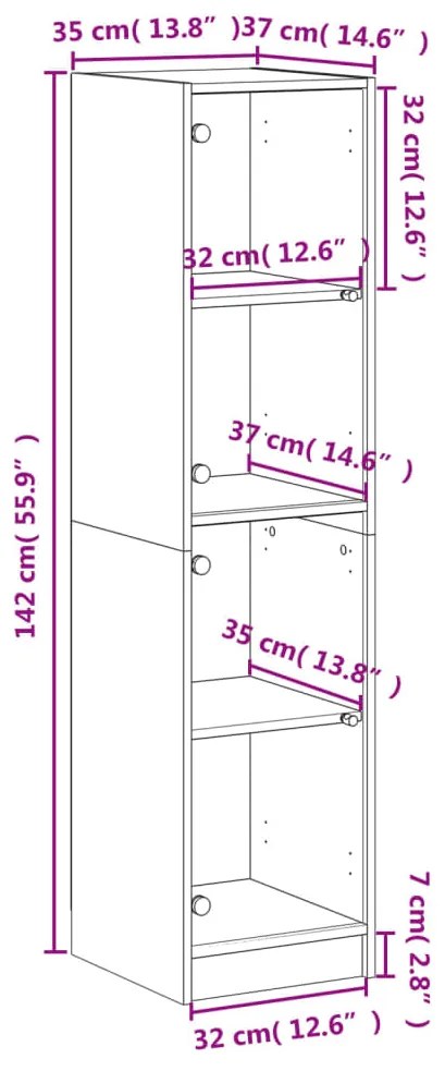 ΝΤΟΥΛΑΠΙ ΚΑΦΕ ΔΡΥΣ 35X37X142 ΕΚ. ΜΕ ΓΥΑΛΙΝΕΣ ΠΟΡΤΕΣ 836440