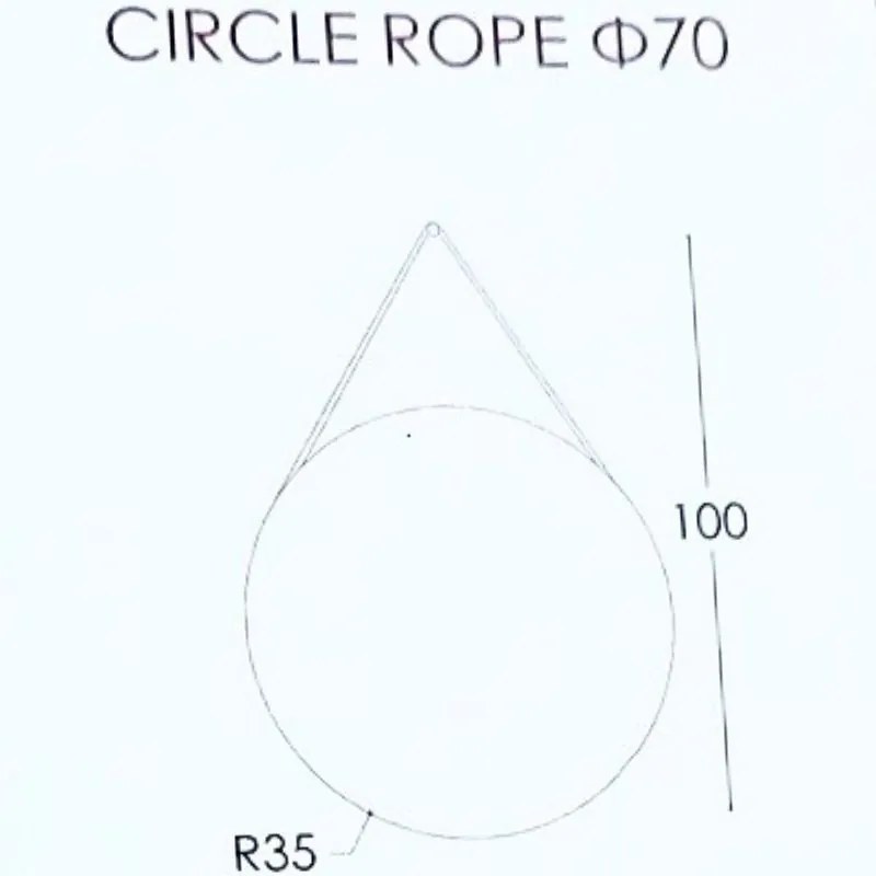 Χειροποίητος Καθρέπτης Φ70 Circle Rope Project Mirrors Σχοινί: Μαύρο