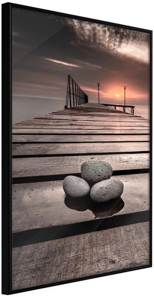 Αφίσα - Stones on the Pier - 30x45 - Μαύρο - Χωρίς πασπαρτού