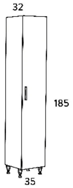 Στήλη SIENA Sonoma 35 3CSI035SN0 με ποδαράκια 35x32x185cm