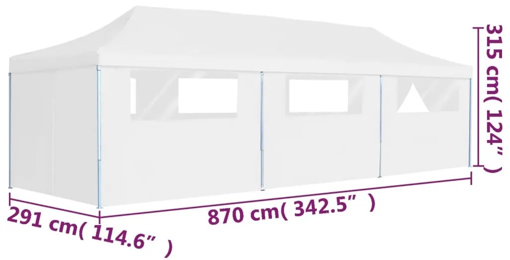 ΤΕΝΤΑ ΕΚΔΗΛΩΣΕΩΝ ΜΕ 8 ΤΟΙΧΩΜΑΤΑ ΠΤΥΣΣΟΜΕΝΗ POP-UP ΛΕΥΚΗ 3X9 Μ. 48874
