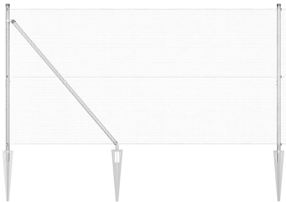 vidaXL Φράχτης με Στήλες. Ασημί 1.2 x 10 m Ατσάλι