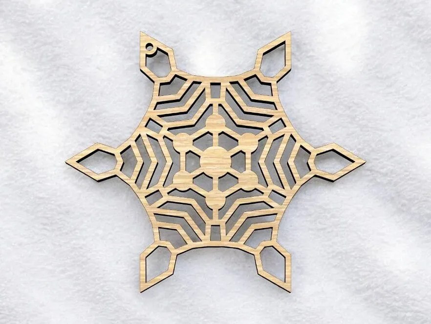 Intra απο ξύλο plywood 3mm-4mm πάχος – Χριστουγεννιάτικο Κρεμαστό στολίδι με νιφάδα χιονιού 25x30 cm INTRAVECTRY-MY543469