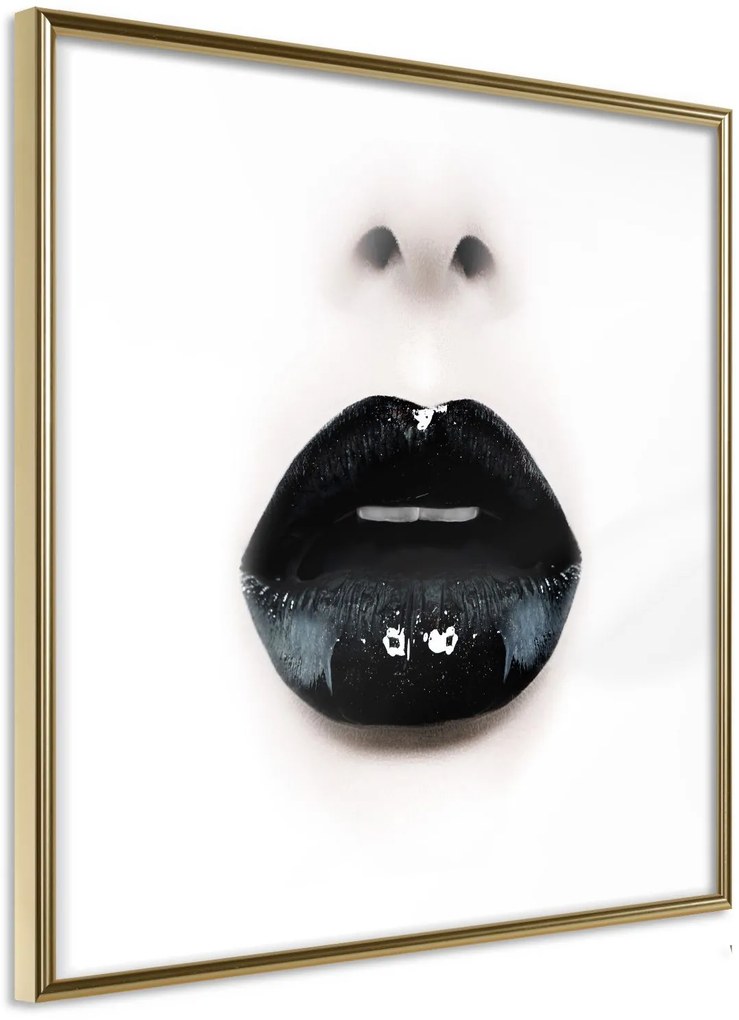 Αφίσα - Black Lipstick (Square) - 30x30 - Χρυσό - Χωρίς πασπαρτού