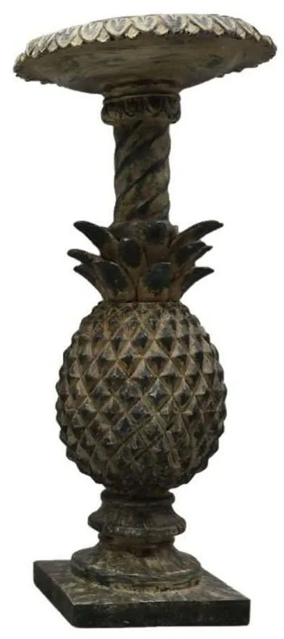 Κηροπήγιο Με Σχέδιο Ανανά FIG207 10,8x10,8x26cm Green Espiel Polyresin