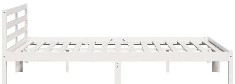 vidaXL Κρεβάτι με Κεφαλάρι Λευκό 180x220 εκ. Στερεό Ξύλο Πεύκου