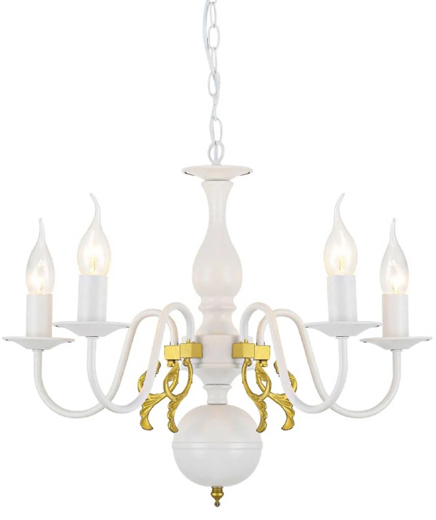 Φωτιστικό Οροφής Elegant DLA12005P White-Gold Crystal, Metal