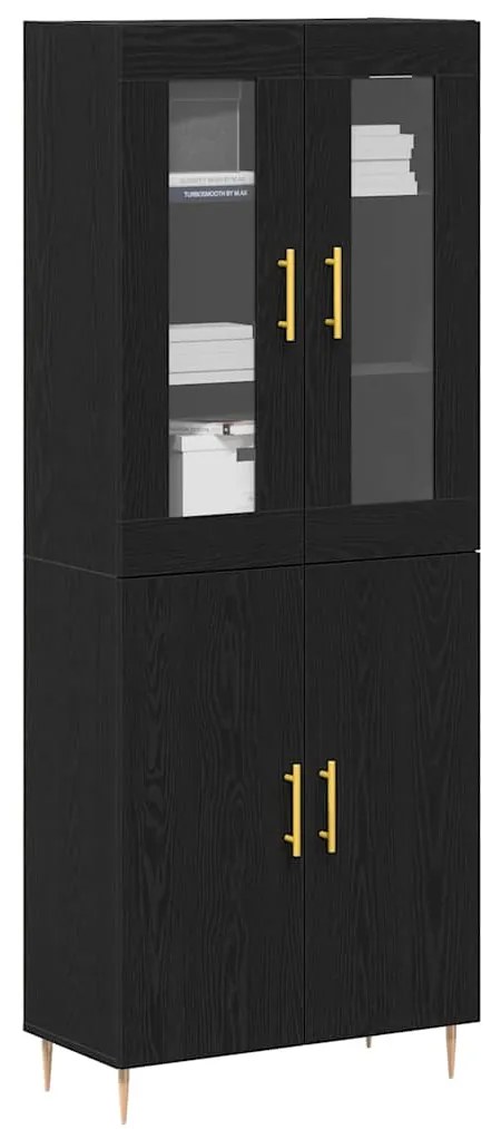 vidaXL Ψηλό Ντουλάπι Μαύρης Δρυός 69.5x34x180 εκ. Μηχανισμένο Ξύλο