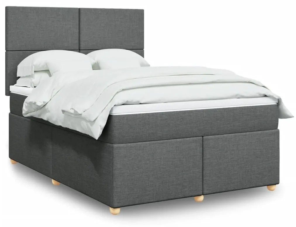 ΚΡΕΒΑΤΙ BOXSPRING ΜΕ ΣΤΡΩΜΑ ΣΚΟΥΡΟ ΓΚΡΙ 160X200 ΕΚ ΥΦΑΣΜΑΤΙΝΟ 3291325