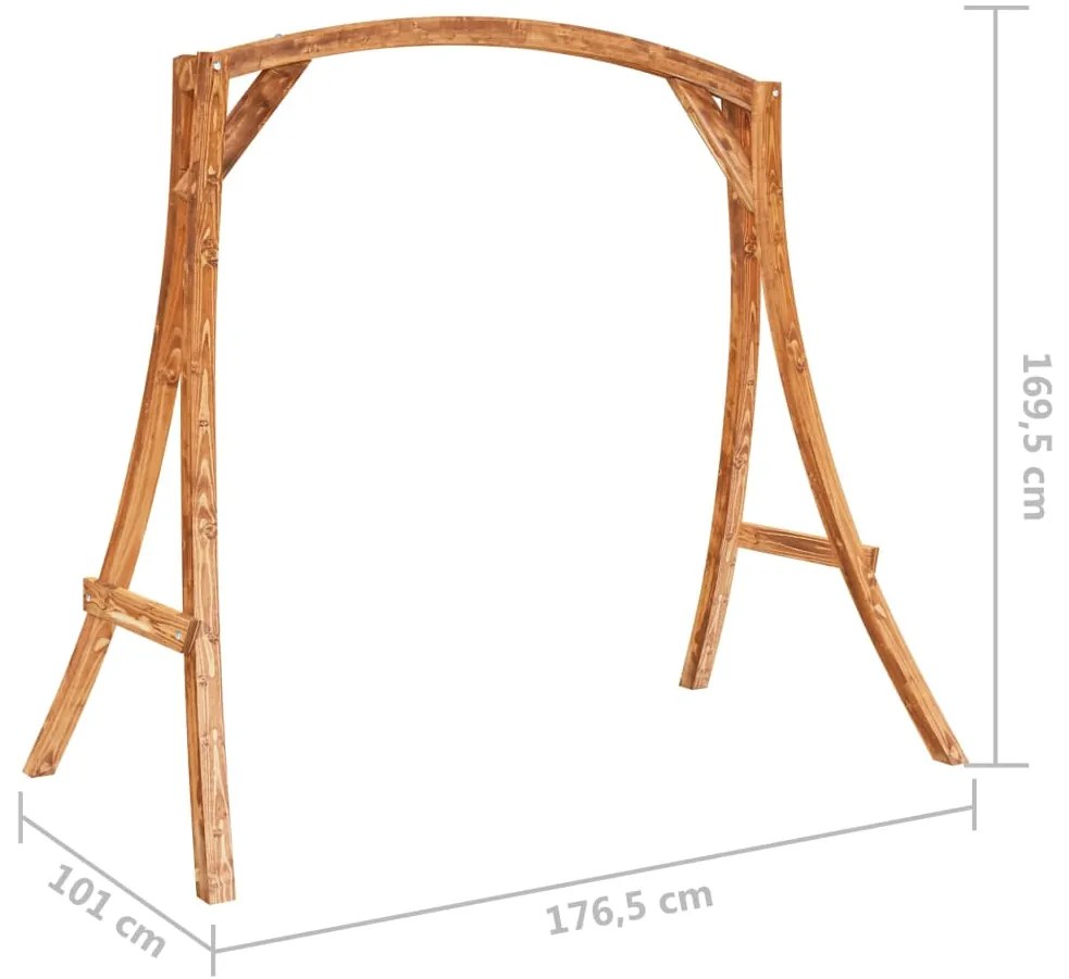 vidaXL Σκελετός Κούνιας από Μασίφ Λυγισμένο Ξύλο με Φινίρισμα Teak