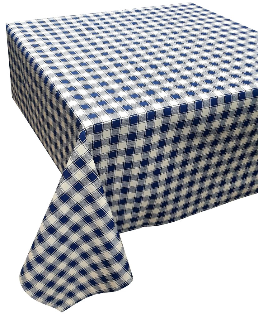 Τραπεζομάντηλο ΚΟΜΒΟΣ Καρό Polycotton Design-1 Blue 140x180