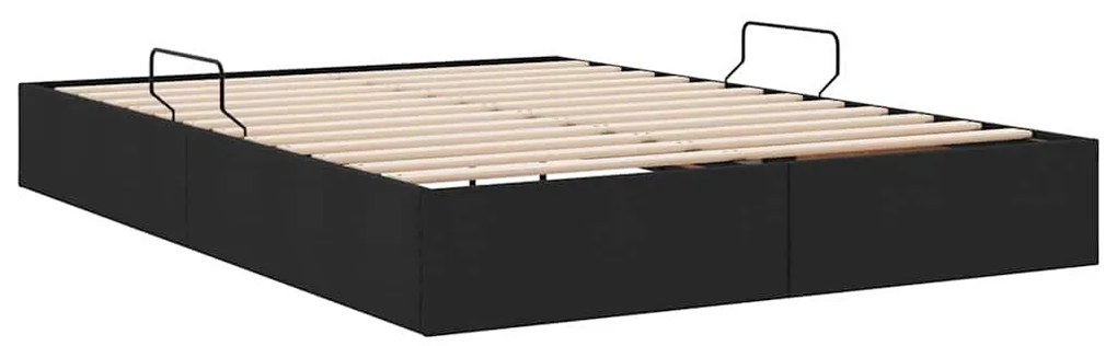 vidaXL Κρεβάτι Αποθήκης με στρώμα Μαύρο 140 x 190 cm ύφασμα