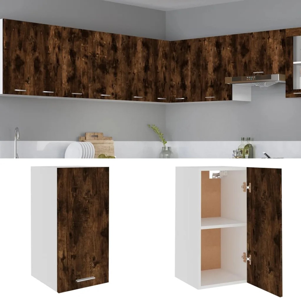vidaXL Κρεμαστό Ντουλάπι "Lyon" Καπνιστή Δρυς 29,5x31x60 εκ. από Τεχνητό Ξύλο