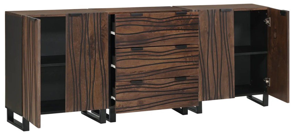 vidaXL Σετ Επίπλων Μπάνιου με συρτάρι 3 pcs Καφέ 180 x 33 x 75 εκ.
