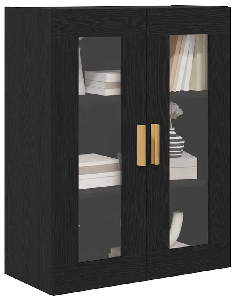 vidaXL Ντουλάπα Τοίχου Επιτοίχιο Μαύρη Οξυά 69,5 x 34 x 90 εκ.