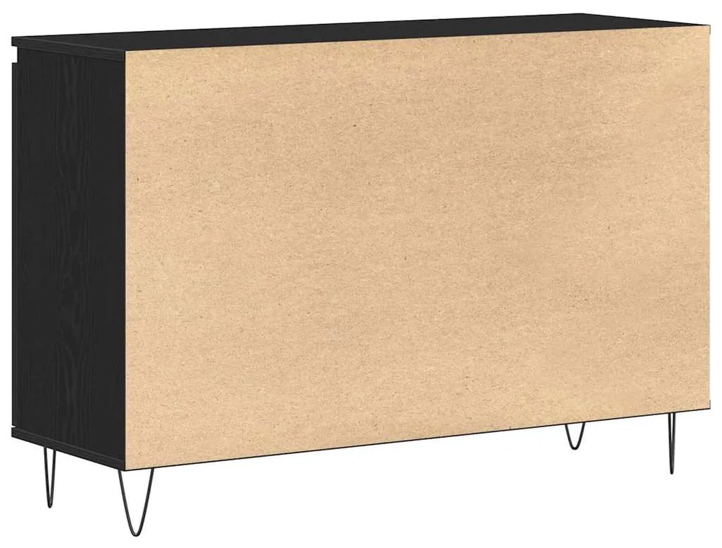 vidaXL Πλαϊνό γραφείο Μαύρη Οξυά 101,5 x 35 x 70 εκ Επεξεργασμένο ξύλο