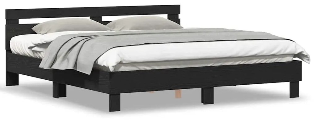 vidaXL Πλαίσιο Κρεβατιού Μαύρη Οξυά 180 x 200 cm Επεξεργασμένο ξύλο