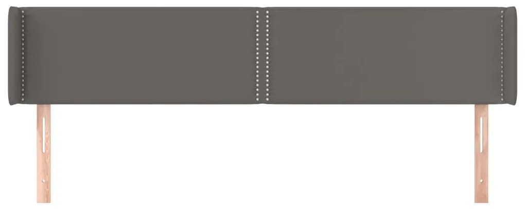 vidaXL Κεφαλάρι με Πτερύγια Γκρι 203x16x78/88 εκ. Συνθετικό Δέρμα