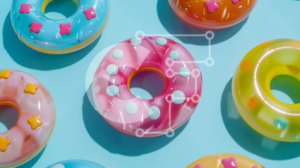 Σετ των 2 Intra Συλλεκτικό Ξύλινο Παζλ Plywood 4mm - Συστοιχία πολύχρωμων ντόνατς με περιτυλίγματα Σε Ξύλινο Κουτί - Διαστάσεις: 10x10 cm – 25 κομμάτια