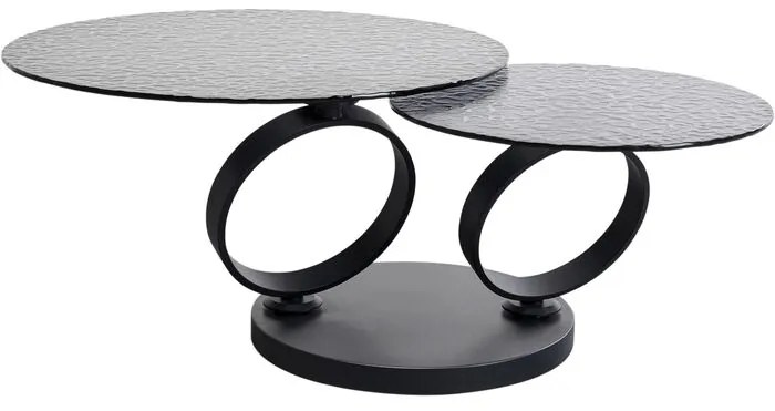 Τραπέζι Μέσης Beverly Bubble Γυαλί Μαύρο  133x80x43εκ. - Μαύρο