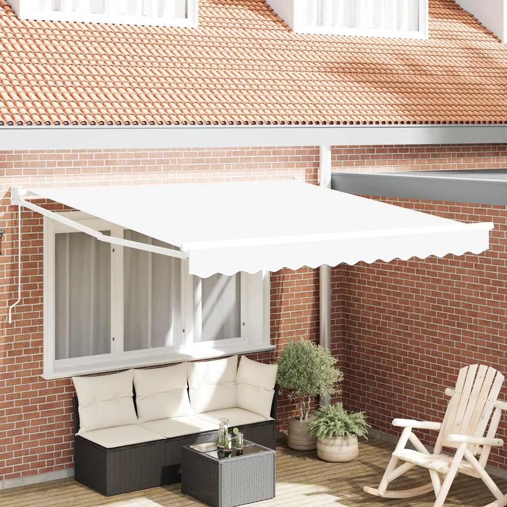 vidaXL Ανασυρόμενη Τέντα Λευκή 350x250 cm