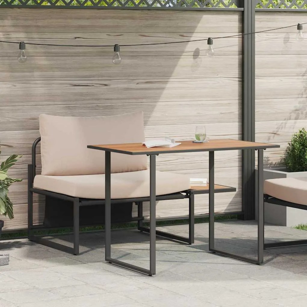 vidaXL Σέτ φαγητού για κήπο 2 pcs Taupe Ατσάλι