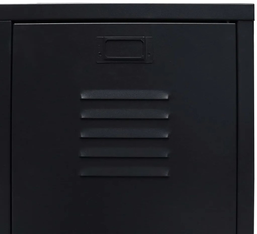 vidaXL Ντουλάπι με Βιομηχανικό Στιλ Μαύρο 67 x 35 x 107 εκ. Μεταλλικό
