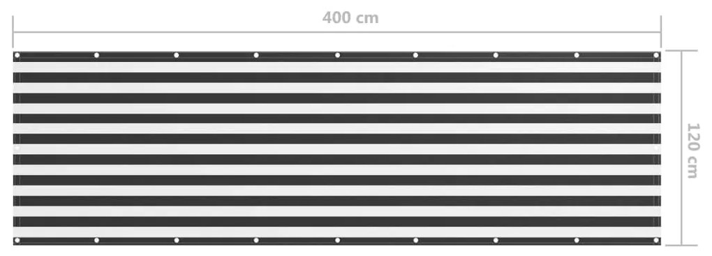 ΔΙΑΧΩΡΙΣΤΙΚΟ ΒΕΡΑΝΤΑΣ ΑΝΘΡΑΚΙ/ΛΕΥΚΟ 120 X 400 ΕΚ. ΎΦΑΣΜΑ OXFORD 134885