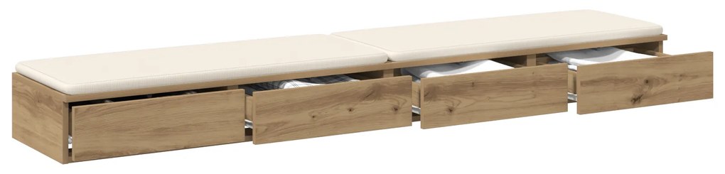 vidaXL Συρτάρια Κρεβατιού από τεχνητό δρυ, 180x36,5x16,5 εκ, επεξεργασμένο ξύλο